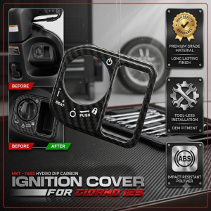 MOKOTO Honda Giorno 125 Carbon Ignition Cover MKT-11693-GIORN0125 High-Quality Carbon Fiber Design