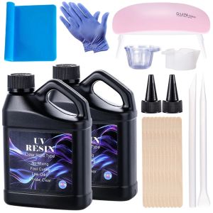 UV Resin 500g -Bulk Upgraded Crystal Clear Hard Type UV Resin Kit Fast Curing Epoxy Resin Supplies for Craft Jewelry Making