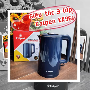 Ấm Đun Siêu Tốc Kalpen KK96 1.8L - Ruột Inox 304 Cao Cấp Vỏ 2 Lớp Chống Nóng Tự Ngắt An Toàn - Bảo Hành 2 Năm