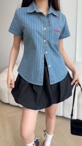 JARINYA (S-L) กระโปรงผ้าสั้นบอลลูนสีพื้น เอวสูง มีซับใน เนื้อผ้าเกรดดี