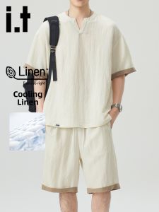 izzue | Fashionable Loose Mens Tencel Linen Suit