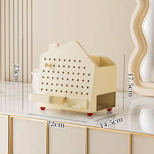 Living Room Multi-Functional Tissue Box Creative Hole Board New High-End Remote Control Storage Box Tea Table Desktop Pull Tissue Box