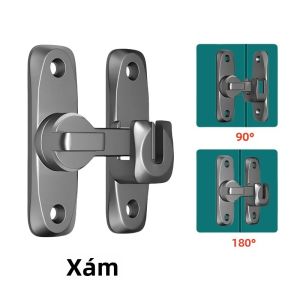 Chốt Cửa An Ninh 2 Trong 1 Chốt Cửa Xoay 90/180 Độ Chốt Chống Trộm Chốt Trượt Cho Cửa Chuồng Nhà Cổng Phần Cứng Hợp Kim Kẽm Được Đánh Bóng