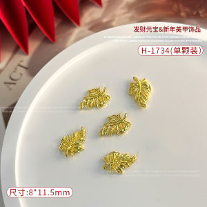 New Years Nail Art Decorations Alloy Wealth Attracting Goldfish And Coin Bracelets Metal Currency Nail Drills Accessory