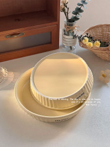 Elegant Ceramic Pasta Dish Deep Dish Dessert Plate round Dinner Plate Western Style Home Use Slimming Meal Plate Ceramic Dish