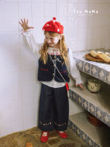 toz mama | Contrast Trim Sleeveless Girl Vest Set