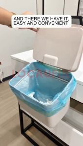 LOCAUPIN Wall Mounted Hanging Trash Bin with Cover Kitchen Cabinet Door with Lid Hanging Trash Bin For Kitchen Bathroom