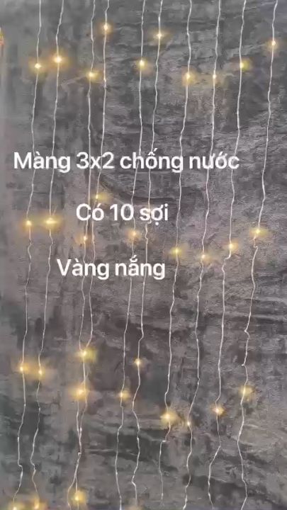 ĐÈN RÈM LED HẠT GẠO ĐOM ĐÓM HIỆU ỨNG THÁC NƯỚC TRANG TRÍ 3M X 2M CHỐNG ...
