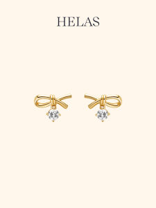 Helas | Ribbon Diamond Stud Earrings Bow