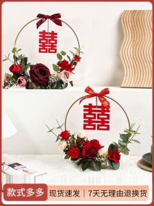 Wedding Decoration Creative Celebration Couple Figurines Living Room Flower Bouquet Engagement Decor Iron Handmade Home Accessories