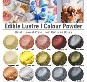 [Petite Houz] Cheapest Food Grade Cake Lustre Gold Brown Silver Color Powder Dust Edible Cake Glitter Deco Powder Hiasan Kek
