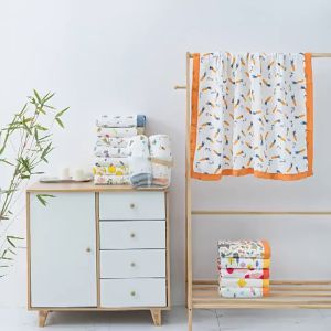 SG STOCK EmmAmy® 110x110cm Kids Toddler Blanket 6 Layers of 100% Cotton Blankets/Bath Towel Baby Air-conditioned Quilt