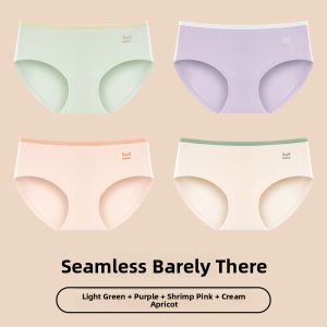 miiow | Antibacterial Cotton Womens Underwear Seamless Breathable Non-Chafing Mid-Rise Triangle Briefs