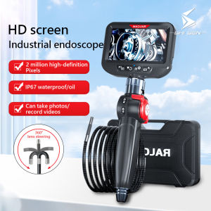 SHISEN Industrial Pipeline Endoscope Two-Way 180° Steerable Visible Mirror with Screen 1080P HD Camera Pipe Mirror Auto Repair Engine Inspection