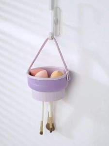 ทำความสะอาดชาม อุปกรณ์ทำความสะอาดแปรงแต่งหน้า 3 in 1 รูปชาม วัสดุซิลิโคน พับได้ ตากได้ พาพาสะดวก