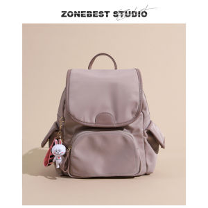 High Aesthetic Dual Shoulder Bag Womens New 2025 Japanese Style Cute Simple Waterproof Nylon Oxford Cloth Trendy School Bag Backpack