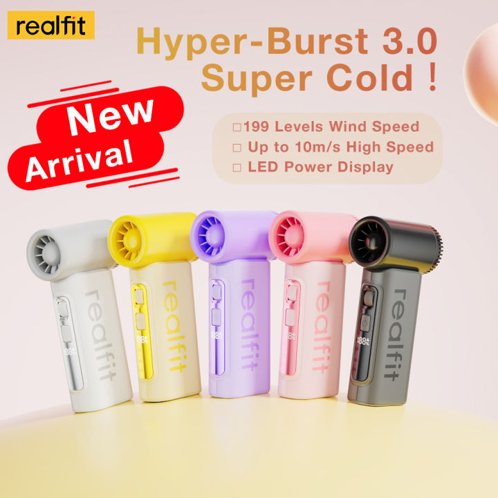Realfit T1 mini fan rechargeable long-lasting handheld fan 199 wind speeds for fast cooling equipped with high-speed turbine motor portable handheld fan