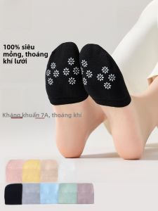 Tất nữ MiiOW cotton mỏng dáng thuyền màu trơn chống trượt thoáng khí