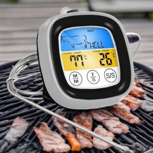 Nhiệt Kế Thịt Kỹ Thuật Số Thông Minh Màn Hình Cảm Ứng LCD Có Đầu Dò Cho Bếp Nướng BBQ Lò Nướng Nấu Ăn Máy Đo Nhiệt Độ Thực Phẩm Công Cụ Hẹn Giờ Nhà Bếp