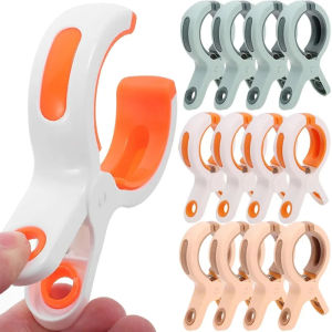 ไม้ควิลท์ขนาดใหญ่ที่หนีบแบบแขวนตัวหนีบชุดกันลมพลาสติกใช้ในบ้านคลิปหนีบหลากสีชายหาดใช้ซ้ำได้กันลื่น