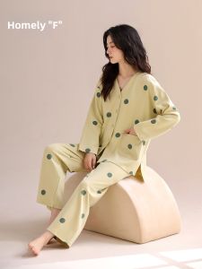 JIALEFEN | Autumn Spring Cotton Long Sleeve Ladies Pajamas