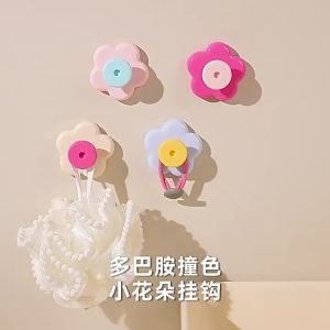 New 1PCS Reusable Flower Suction Cup Hooks Waterproof Wall Mount Hooks Punch-free Kitchen Bathroom Wall Hanger Towel Clothes