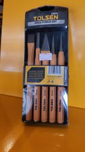 Tolsen Industrial 5pcs Powder Coated Punch Set (HRC56-62) 25091