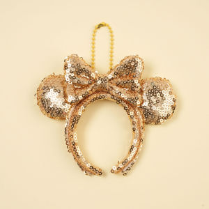 Cute Bow Sequin Disney Headband Women Mini Hairband Bag Camera Pendant Fashion Glitter Headwrap for Girls Daily Party Travel