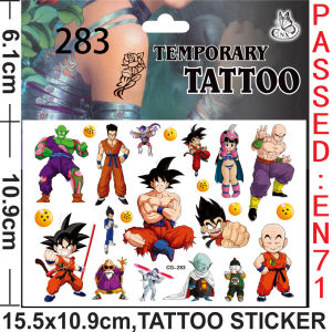 Bandai | 1/4pcs Anime Goku Dragon Ball Tattoo Stickers Party Favors Cartoon Temporary Tattoos Art Tattoos Birthday Gift Party Supplies