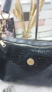 Tas Wanita Croco Sling Bag Selempang Wanita Tali Rantai Tas Dua Ruang Shoulder Bag