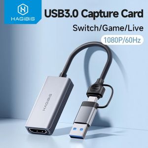 Hagibis | Hagibis USB 3.0 Video Capture Card HDMI-compatible to USB/Type-c Game Grabber Record Ms2130 for Switch Xbox PS4/5 Live Broadcast