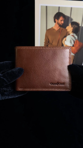 Ví Ngang Gập Đôi Bằng Da Thật Màu Nâu Đen - Gianni Conti - Sản Xuất Thủ Công Tại Ý_917142-28