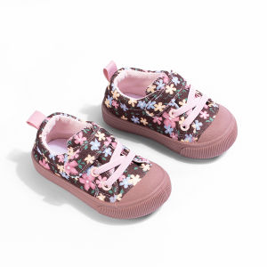 Spring Autumn Girls Cute Print Canvas Shoes Soft Sole Low Top School Street Vacation Gift