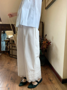 NIHAOKANONG | Quần Culottes Chân Rộng Cao Thắt Lưng Co Dãn Cho Nữ