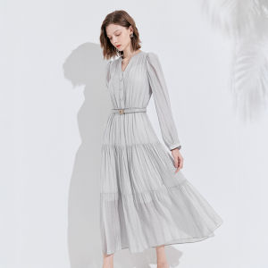 French Style MeetMetro Womens Dress Slimming A-Line Skirt Design Shirt Dress Waist-Cinching Summer Fashion Commute Dress