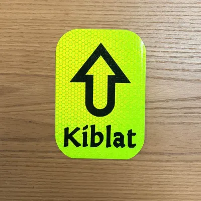 Kiblat Green Reflective Sticker 10cm x 14.5cm