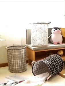 CHANGDINGตะกร้าผ้าพับได้ มีหลายลาย พับเก็บได้ง่าย ตะกร้าเก็บของเล่น ตะกร้าเก็บเสื้อผ้า ตะกร้าอเนกประสงค์สามารถใช้งานหลากหลาย