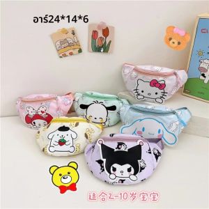 อะนิเมะ Hello Kitty Kuromi Melody เด็กการ์ตูนน่ารักไนลอน Fanny Pack ไหล่ Messenger Fanny กระเป๋าเดินทางกระเป๋าของขวัญหญิง