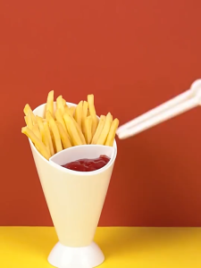 French Fry Holder Cone Ketchup Dipping Cup Salad Cup French Fry Holder Cone Ketchup Snack Cone Stand for Home Restaurant