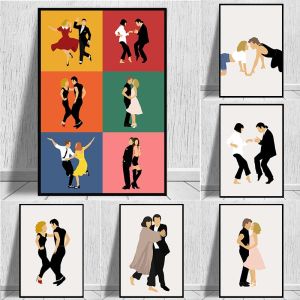 1pc Frameless Canvas La La Land Dancing Grease Movie Posters Prints Wall Pictures Funny Pulp Fiction Abstract Minimalist Art