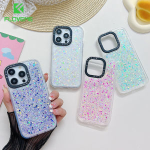 FLOVEME Luminous Shiny Glitter Sequin Phone Case For iPhone 14 12 13 Pro Max Shockproof Bumper Lens Protection Soft Silicone Back Cover For iphone 14 13 12 11