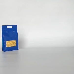 Standing Pouch Flat Bottom Jinjing | Ziplock Flat Bottom Alumunium foil Windows Packaging Kopi | Square Standing Pouch With Handle