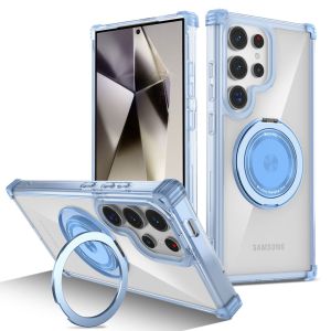 KISSCASE 360° Rotating Bracket Stand Clear Phone Case For iphone 15 14 13 12 11 Pro Max Plus Four Corner Anti-fall Transparent Anti-yellowing Hard PC Shockproof Back Cover For iphone 15 14 13 12 11