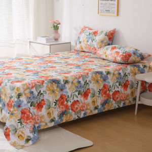 ผ้าปูเตียงผ้าฝ้ายแท้2024รุ่นใหม่100ดอกโบตั๋นแฟชั่นสไตล์จีนปลอกผ้าห่มชิ้นเดียวปลอกหมอนผ้าฝ้ายแท้ผ้าทอลายทแยงหนาพิเศษเรียบหรู