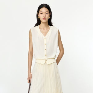 Lily | Đồ Knitwear Thun Dạng Tank Đơn Sắc Cổ V Phối Lyocell Kiểu Dáng Rộng Rãi