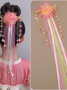 Kẹp Tóc Búi Tai Cho Bé Gái Phong Cách Cổ Điển Phụ Kiện Tóc Hoa Không Khí Tiên Nữ Kẹp Tóc Trẻ Em Phụ Kiện Tóc Cho Bé Gái
