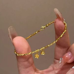 2024 New Bellflower Fragments Gold Titanium Steel Bracelet Womens High-End Sensation Small Luxury Exquisite Fashion Jewelry