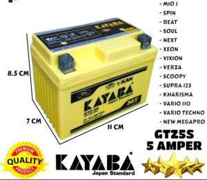 AKI MOTOR HONDA BEAT KAYABA GTZ5S 12V 5AH ACCU KERING MF BEBAS PERAWATAN