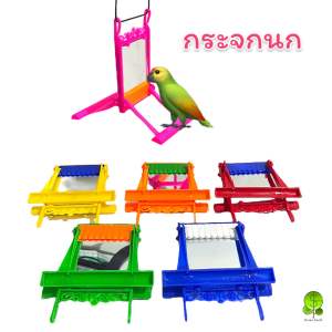 กระจกนก🦜กระจกแต่งตัวนก ของเล่นนก ส่องได้ 2 ด้าน ส่งคละสี