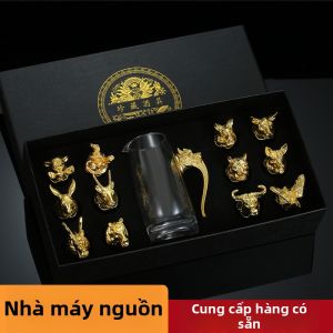 DANBIYIN | Chinese Zodiac Shot Glass Set Crystal Glass Liquor Decanter
